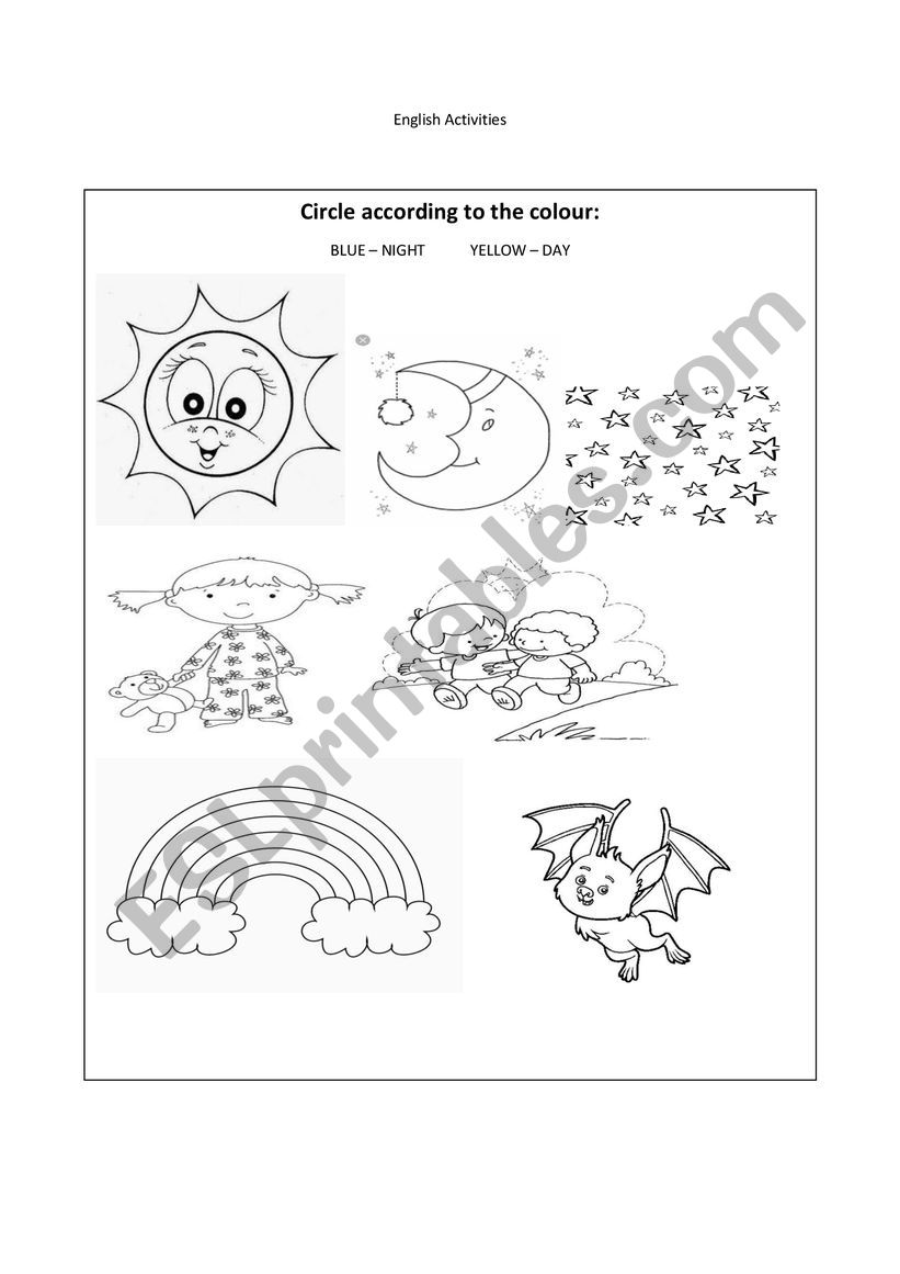Day and Night worksheet
