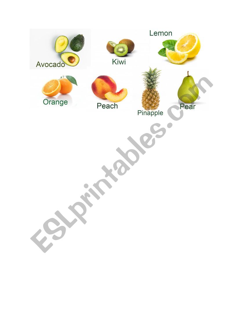 Fruits worksheet