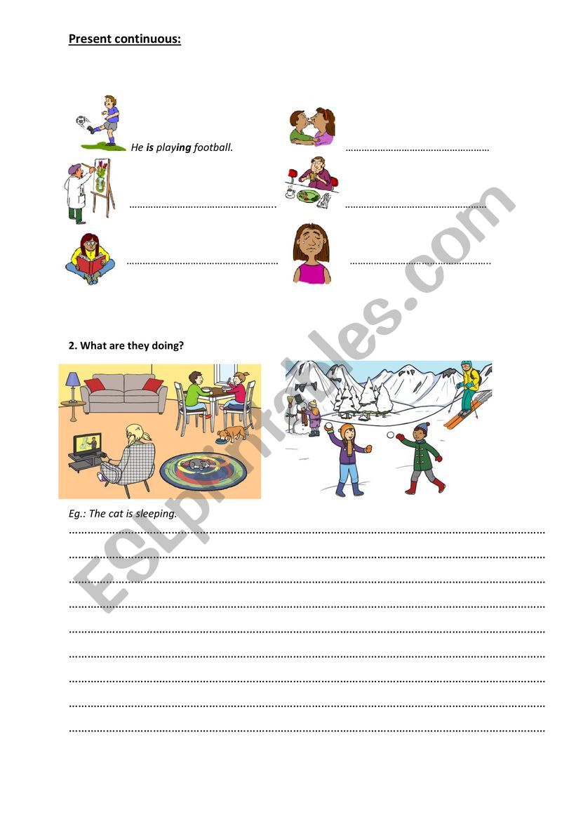 Present continuous tense worksheet
