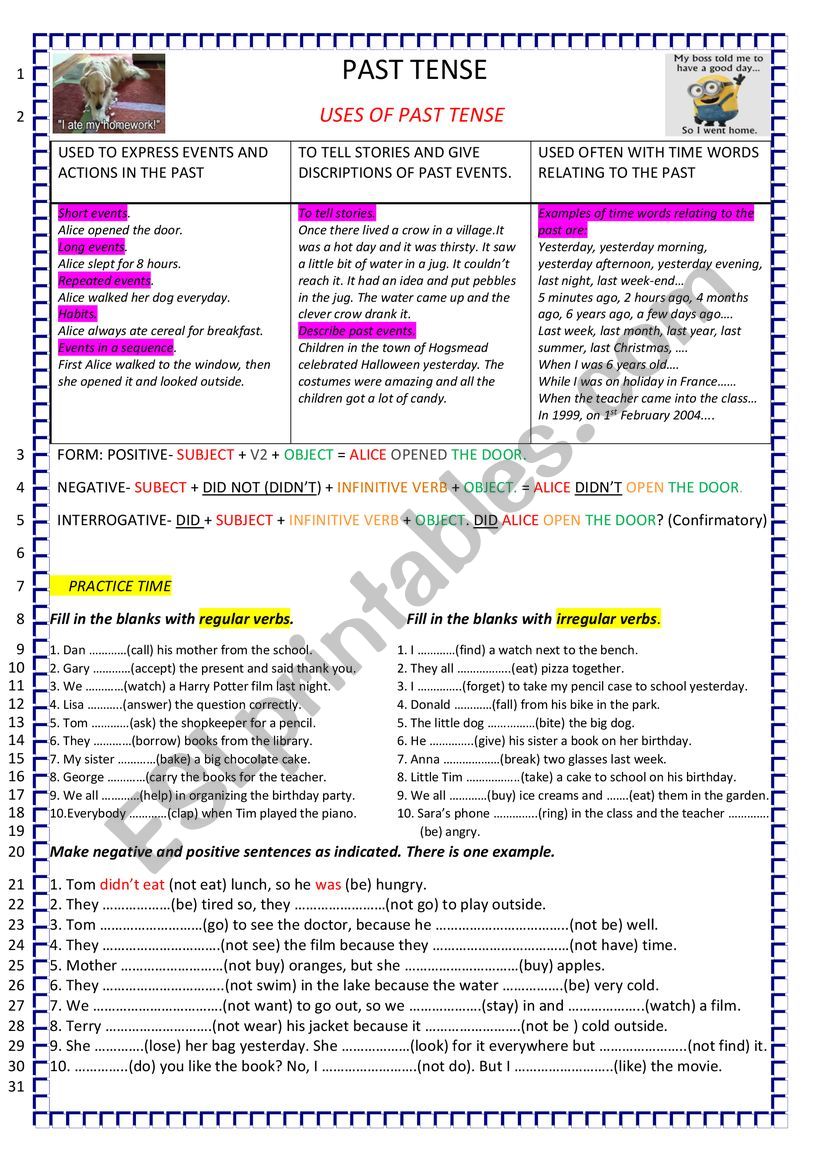 PAST SIMPLE worksheet