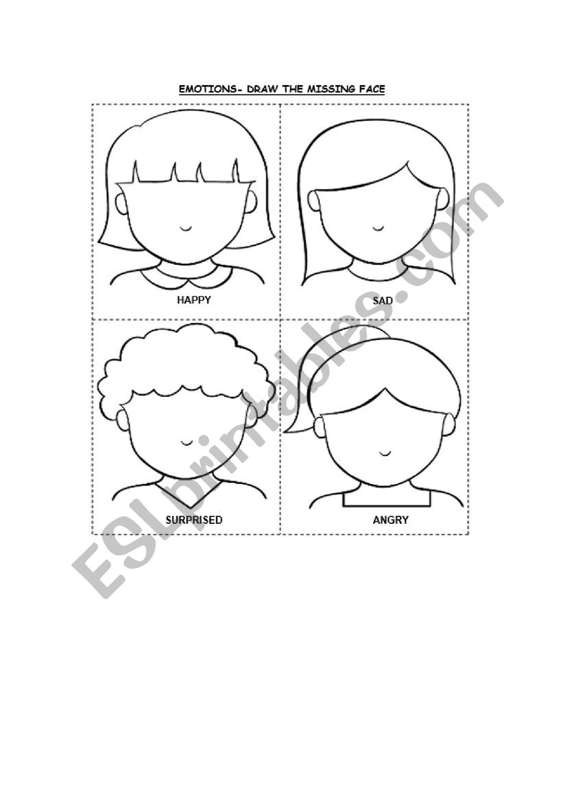 Draw the missing face worksheet