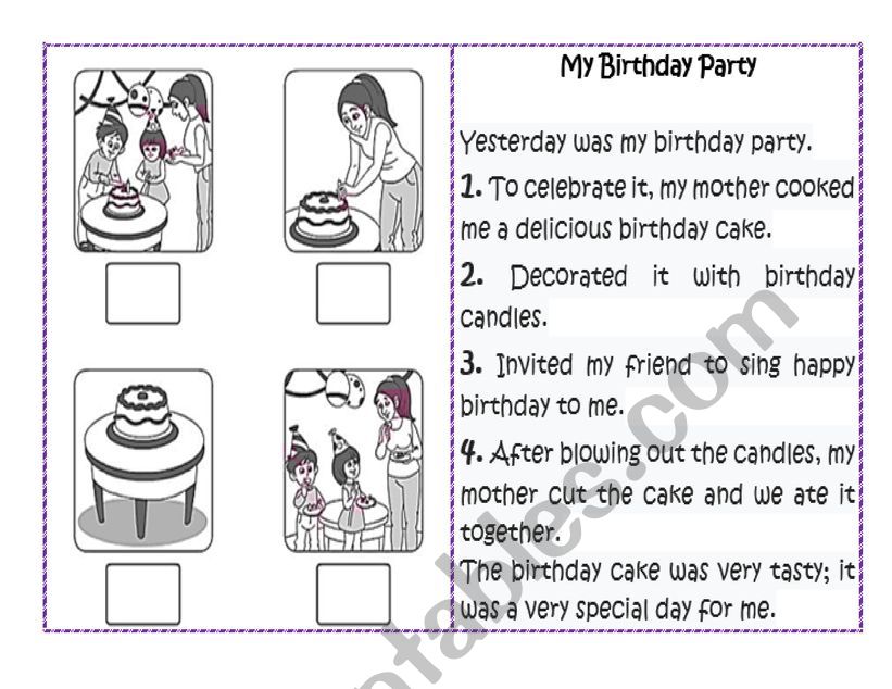 Birthday Party worksheet