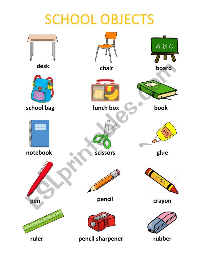 SCHOOL OBJECTS  worksheet