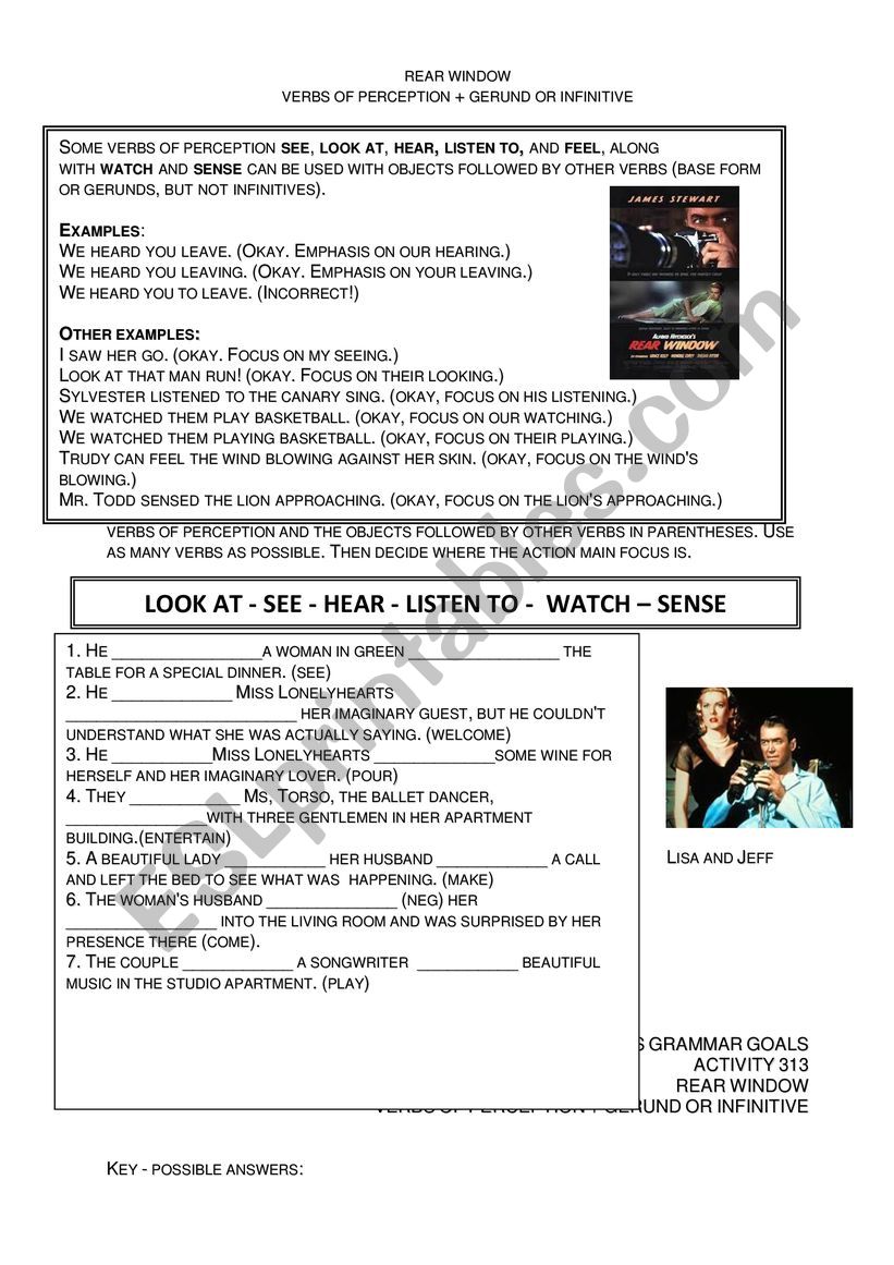 Infinitives worksheet