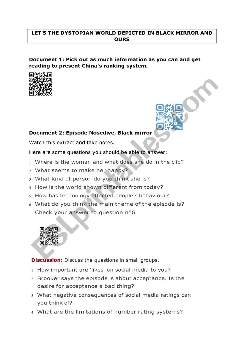 New technologies  worksheet