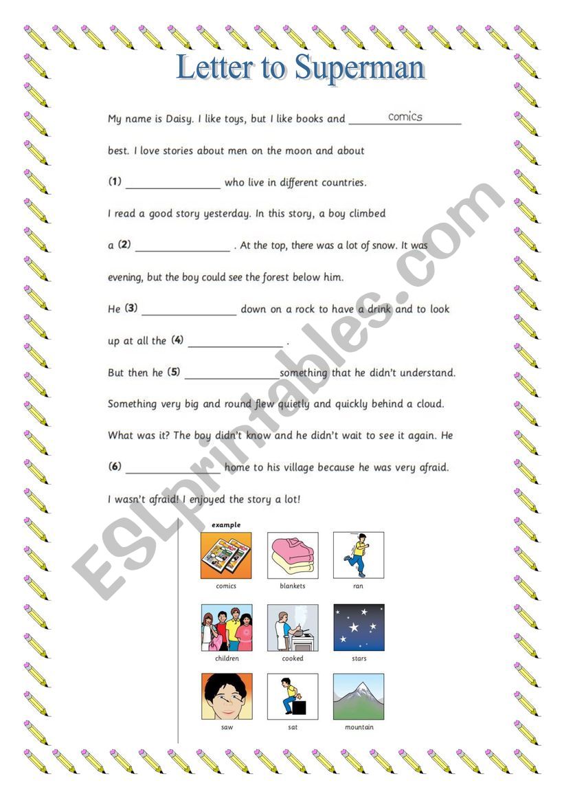 letter to superman worksheet