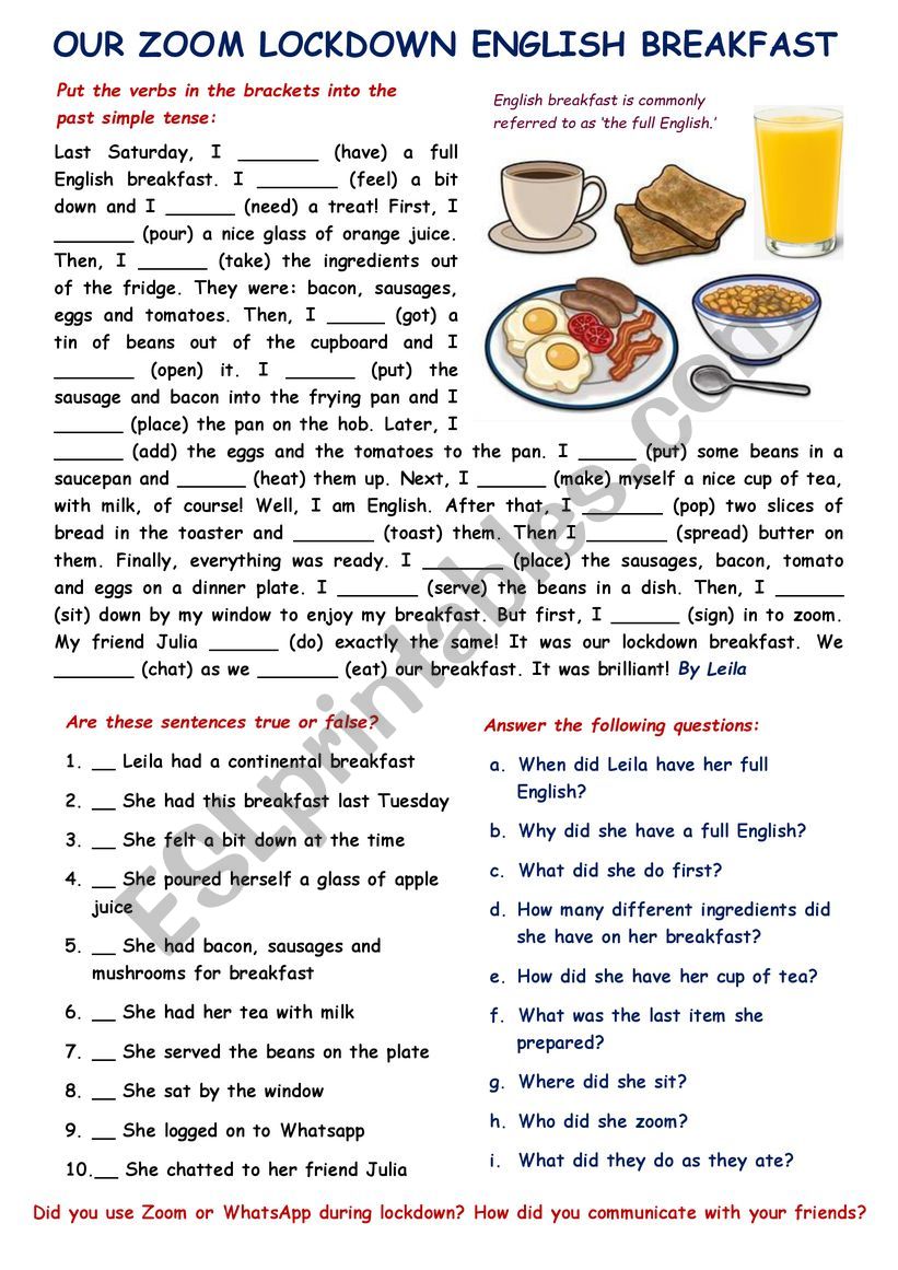 RC: Our zoom lockdown breakfast