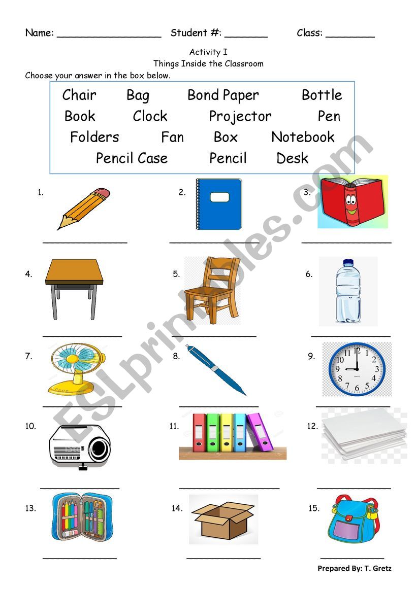 Thing Around Us worksheet