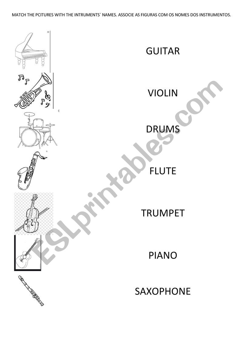 Music Instruments worksheet