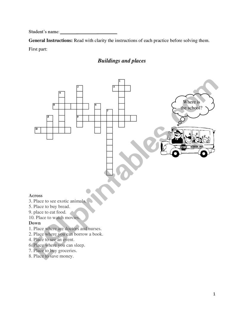 Buildings and prepositions of place