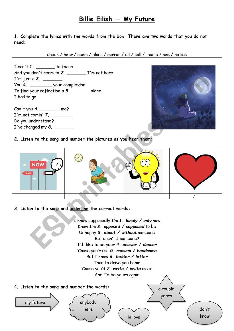 Billie Eilish - My Future song worksheet