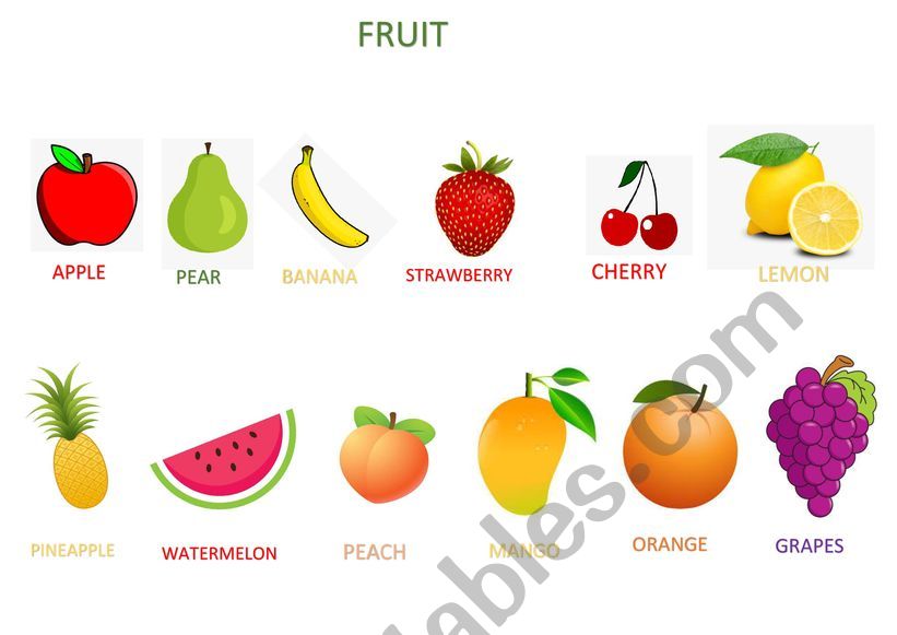 Fruit Pictionary worksheet