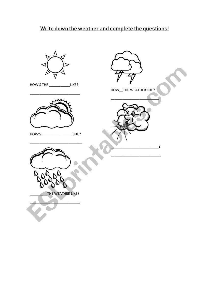 Weather - vocabulary  worksheet