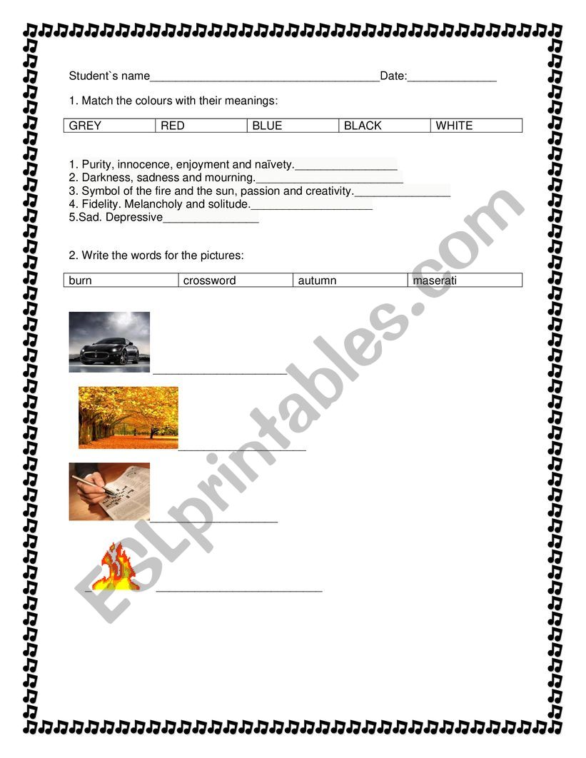 RED by Taylor Swift worksheet