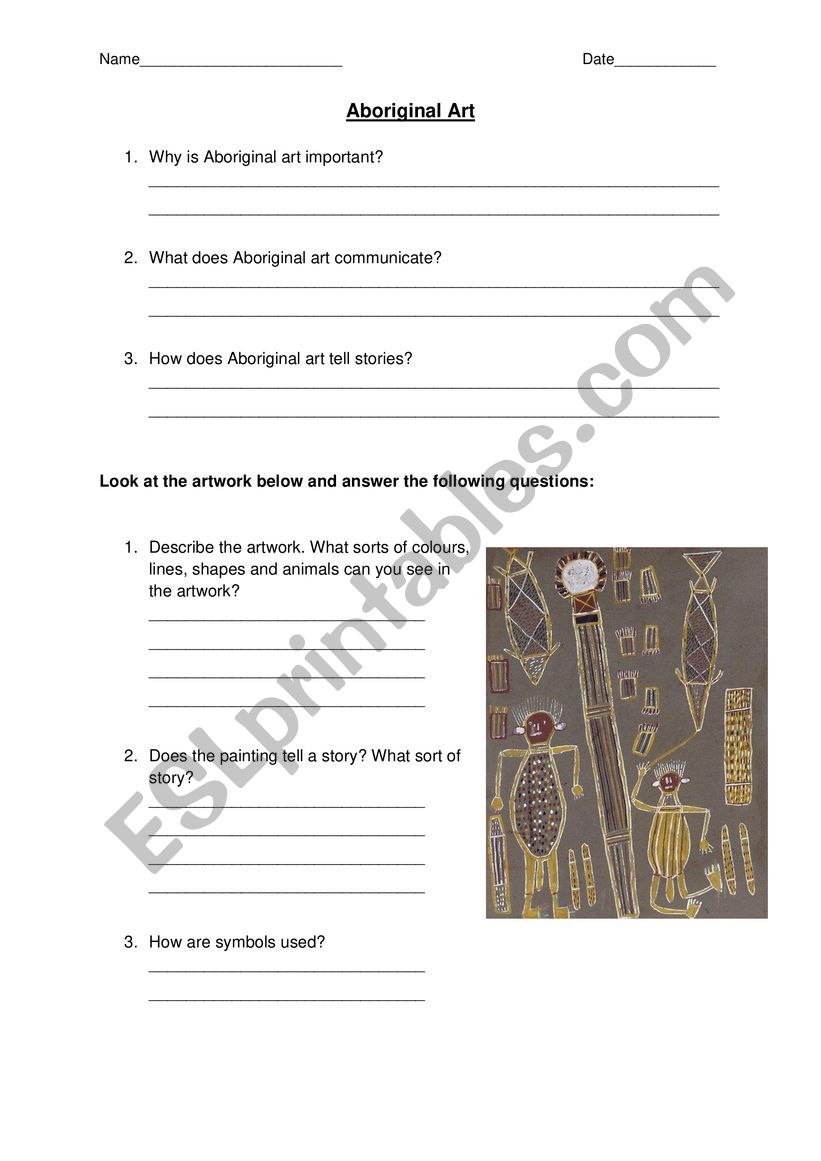 Aboriginal Art worksheet