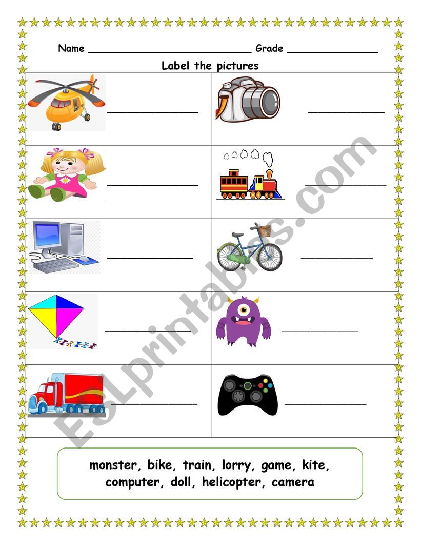 Toys  worksheet