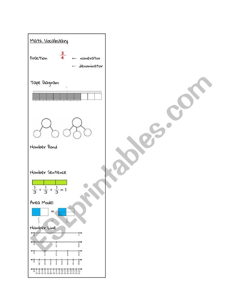 Math Vocabulary worksheet