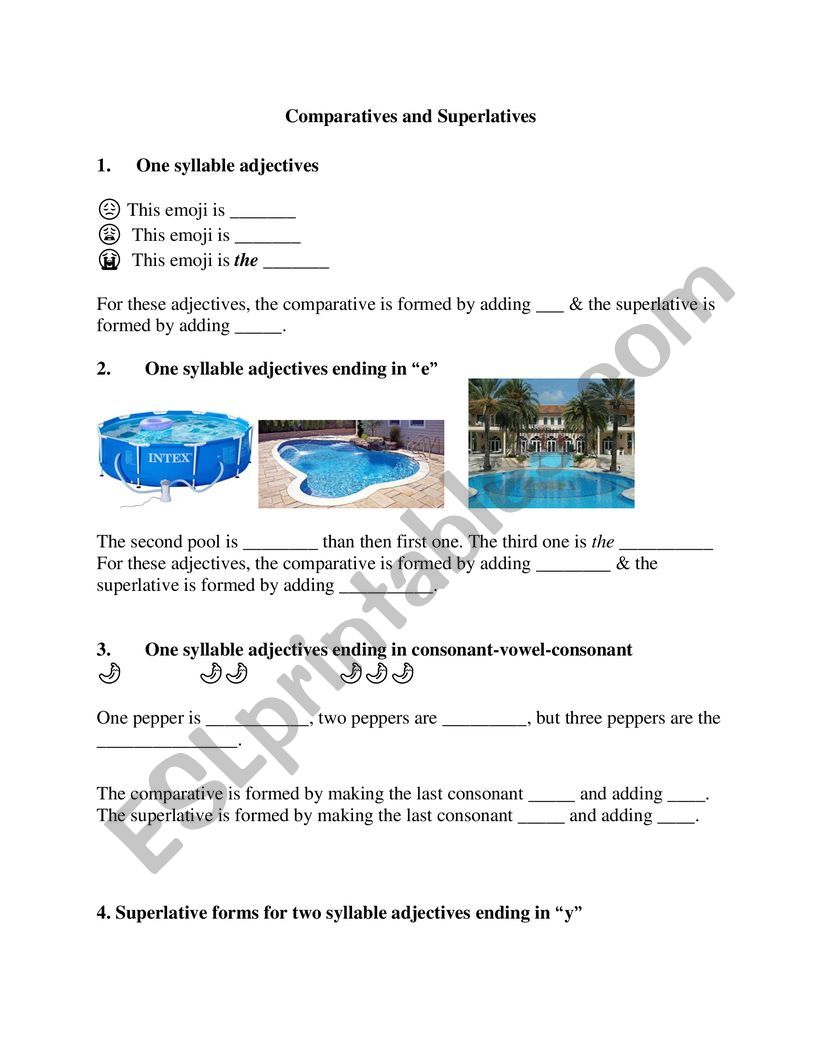 Comparatives worksheet