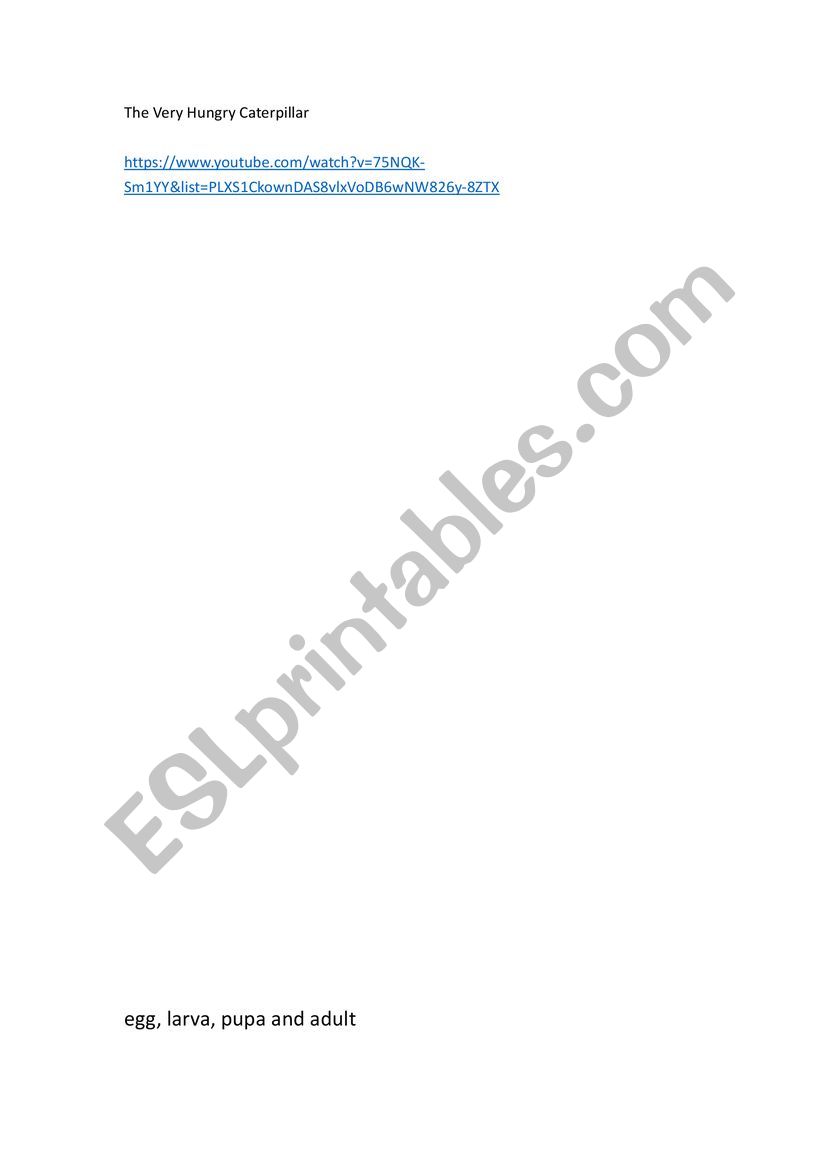 pupa worksheet