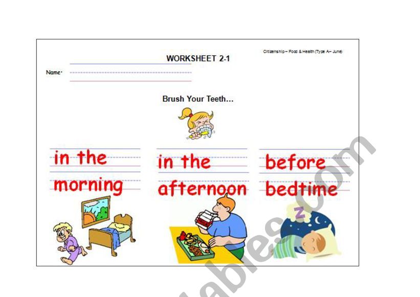 Brush Your Teeth worksheet