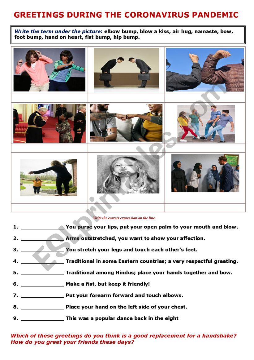 Greetings during Covid-19 worksheet