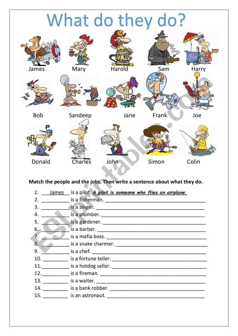 What do they do (part 2) worksheet