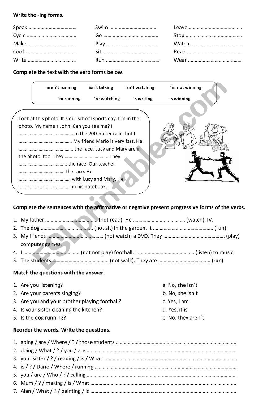 Present Continuous worksheet