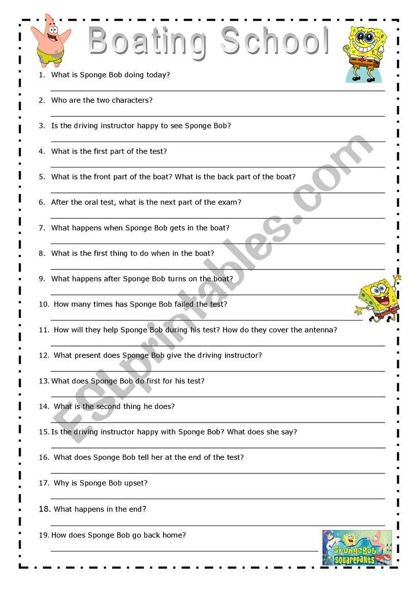 SpongeBob - Boating School in 5 Minutes - Video Activity