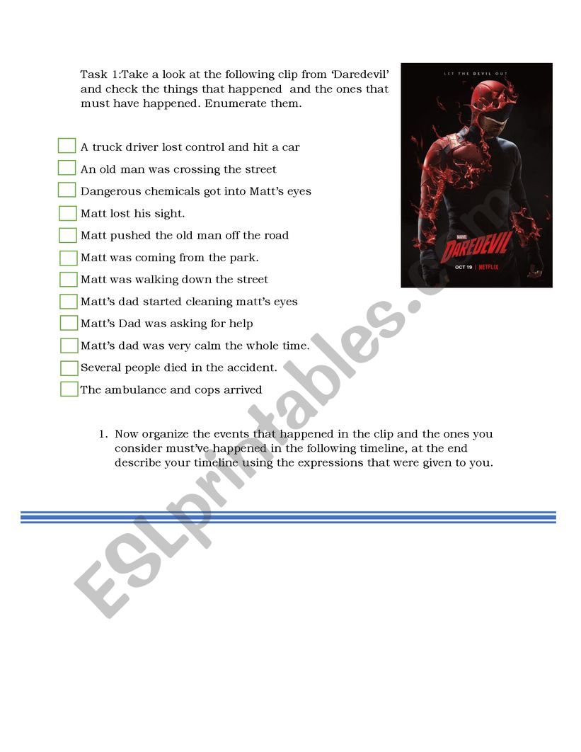 Daredevil - Using sequencers worksheet