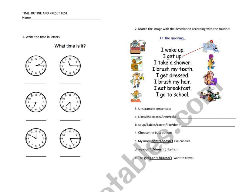 TIME, ROUTINE AND PRESENT TEST