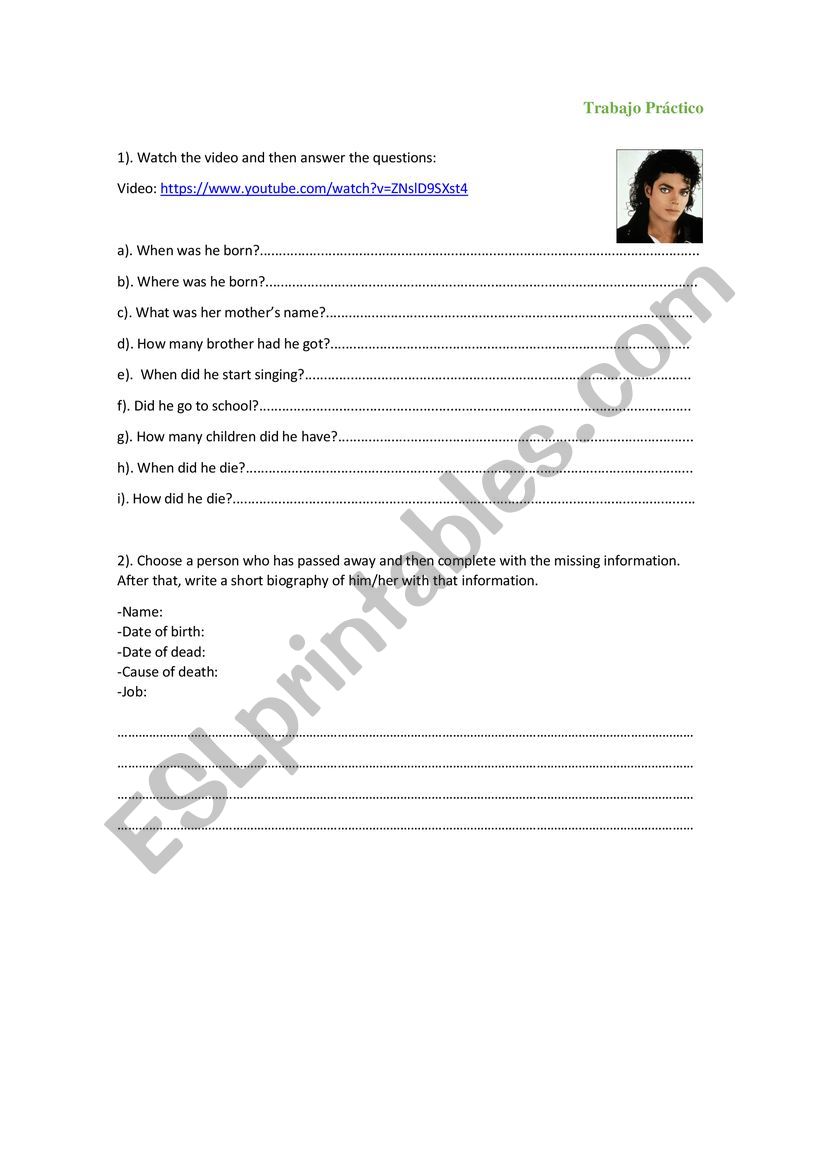 Past simple worksheet