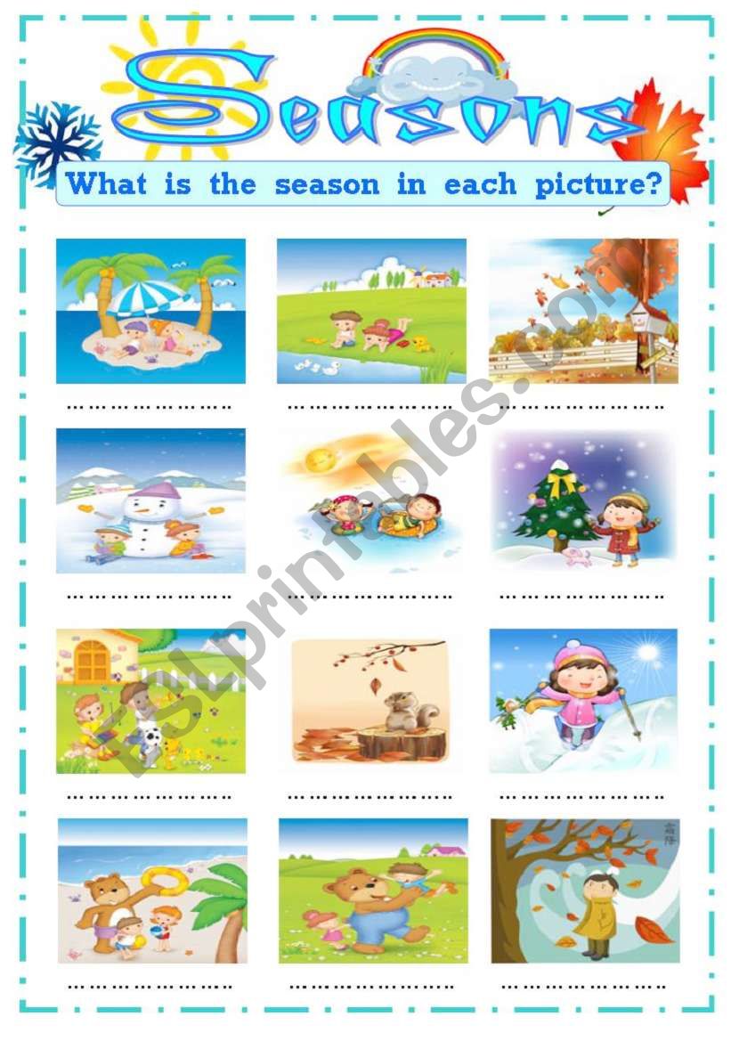 SEASONS OF THE YEAR worksheet