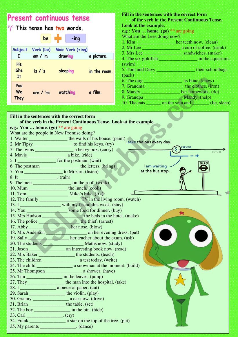 PRESENT CONTINUOUS TENSE POSITIVE FORM