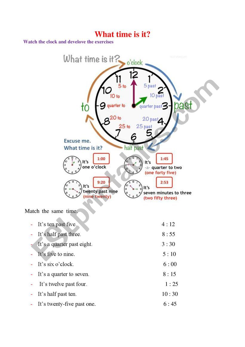 what time is it? worksheet