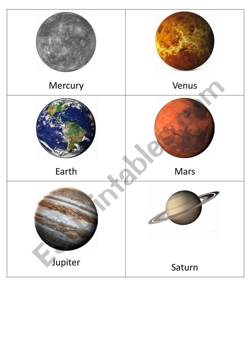 Planet Flashcard worksheet