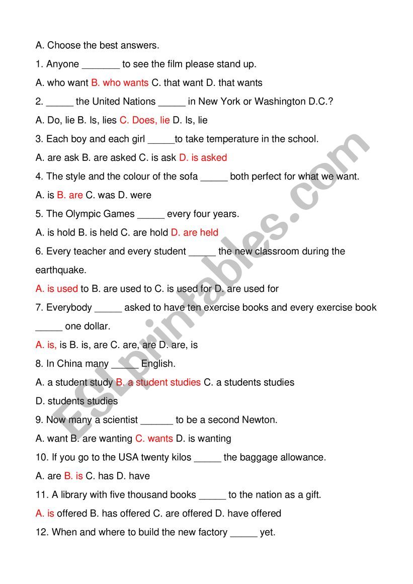 subject V agreement with indefinite pronouns quiz solved 