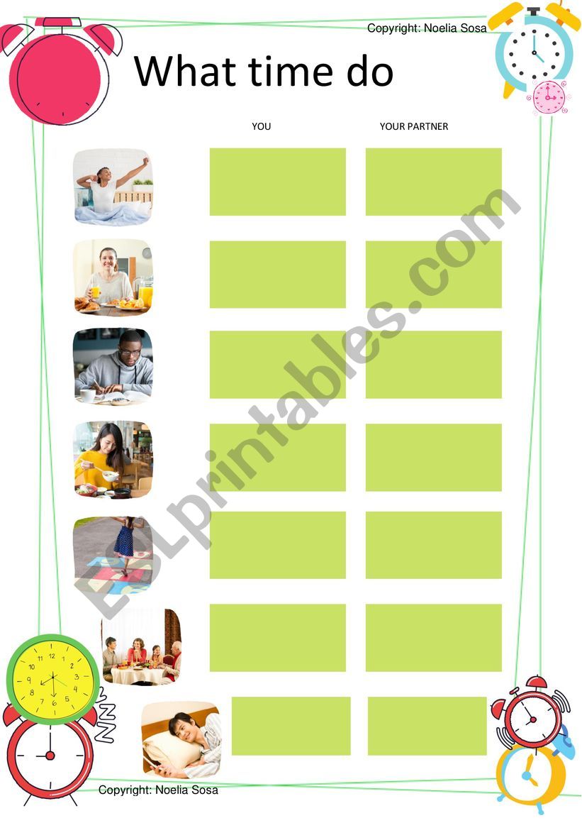 WHAT TIME DO YOU... worksheet