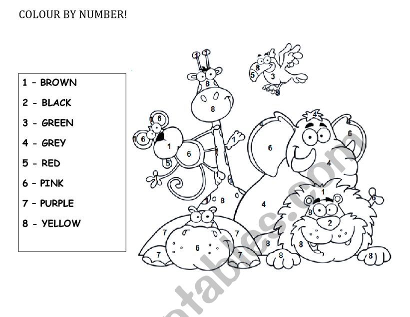 COLOURS worksheet