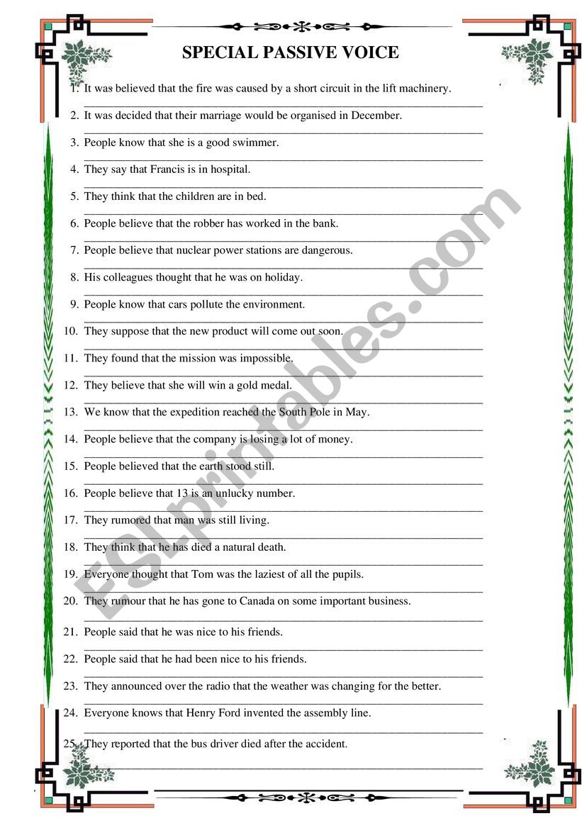 grammar worksheet