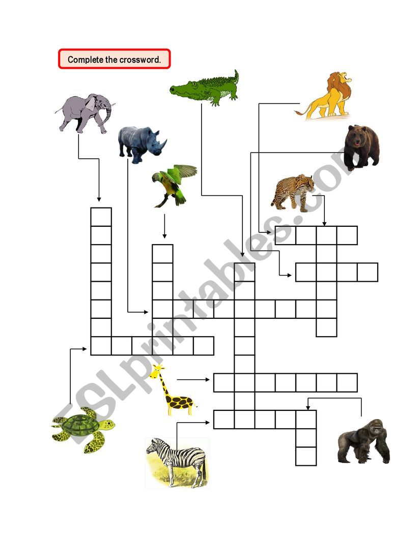 Animals Crossword worksheet