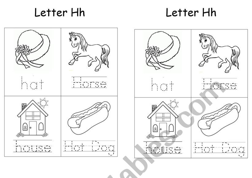 Letter H worksheet