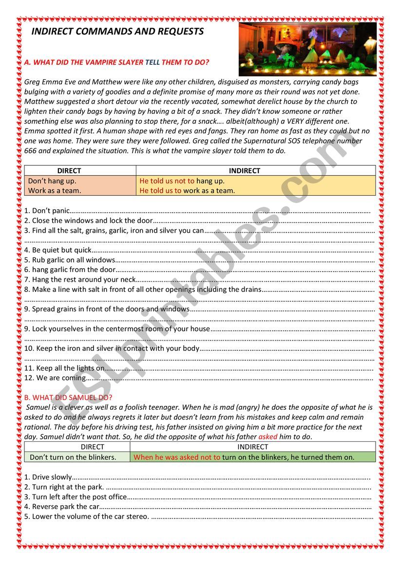 INDIRECT COMMANDS AND REQUESTS