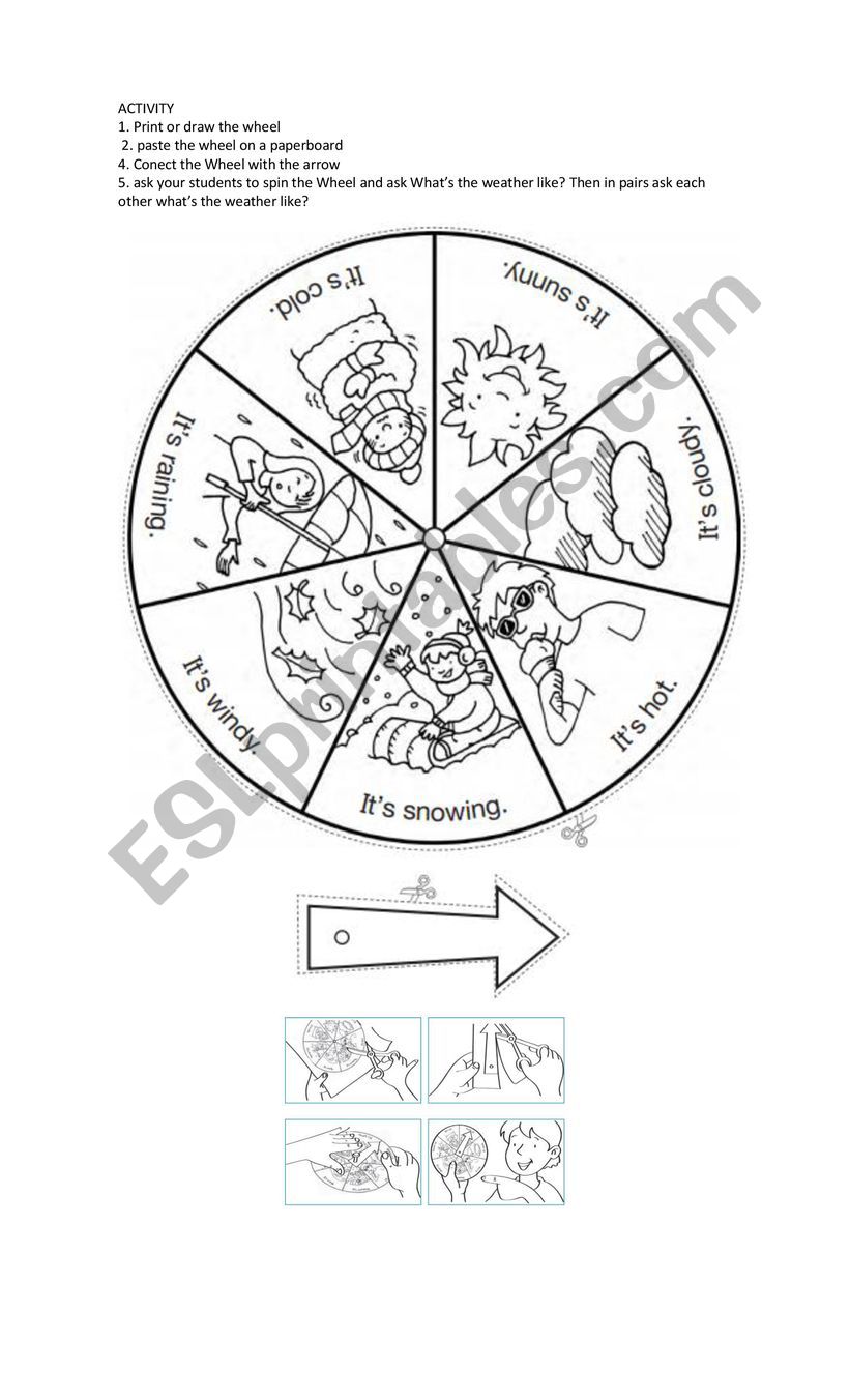Weather wheel Weather Spinner worksheet