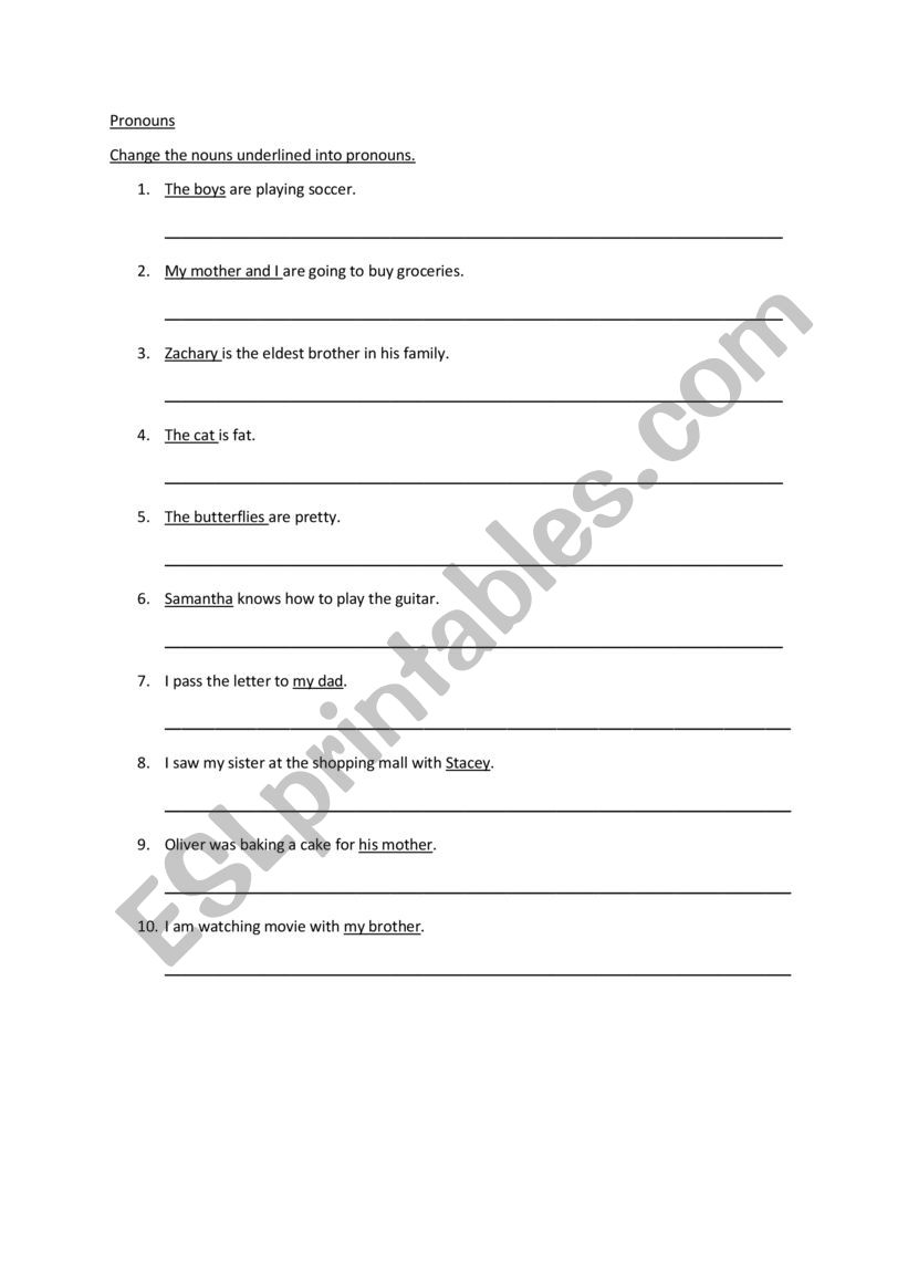 Subject and Reflexive Pronouns