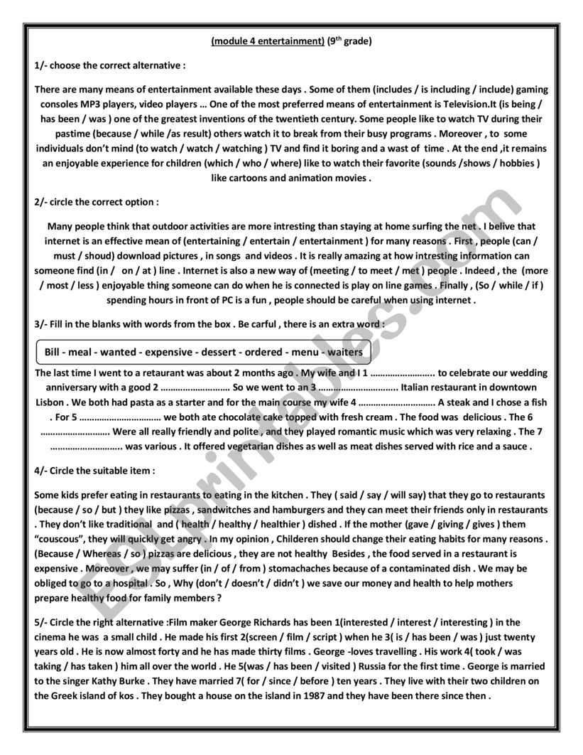 remedial work worksheet