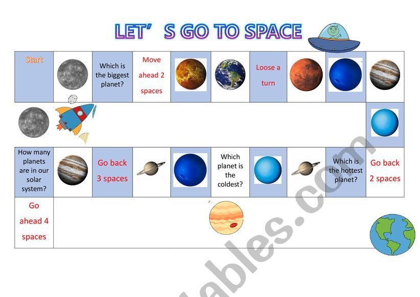 Planet board game worksheet