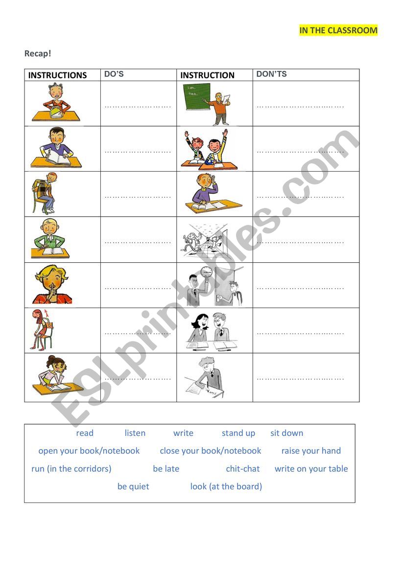 classroom-english-instructions-esl-worksheet-by-sguerineau