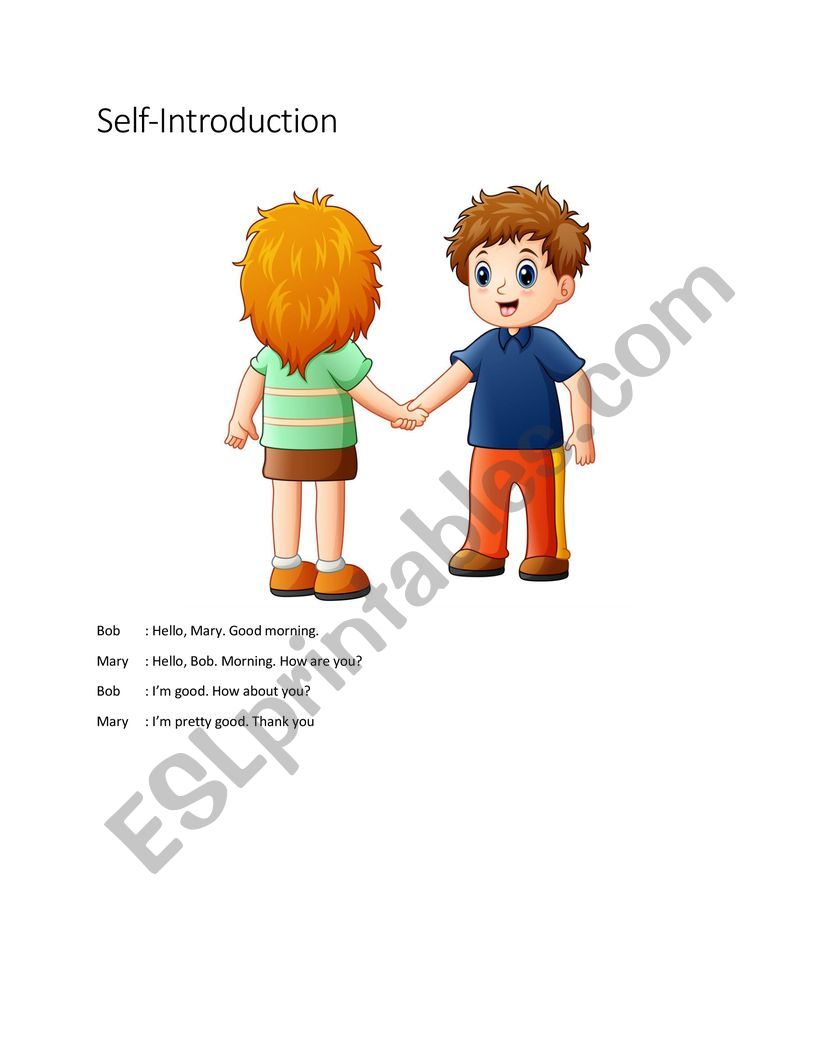 English- Self-Introduction worksheet