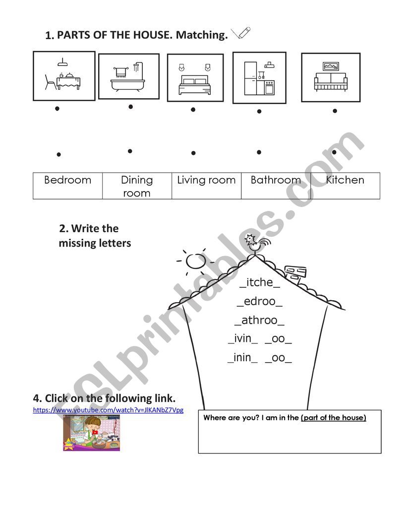 Parts of the House  worksheet