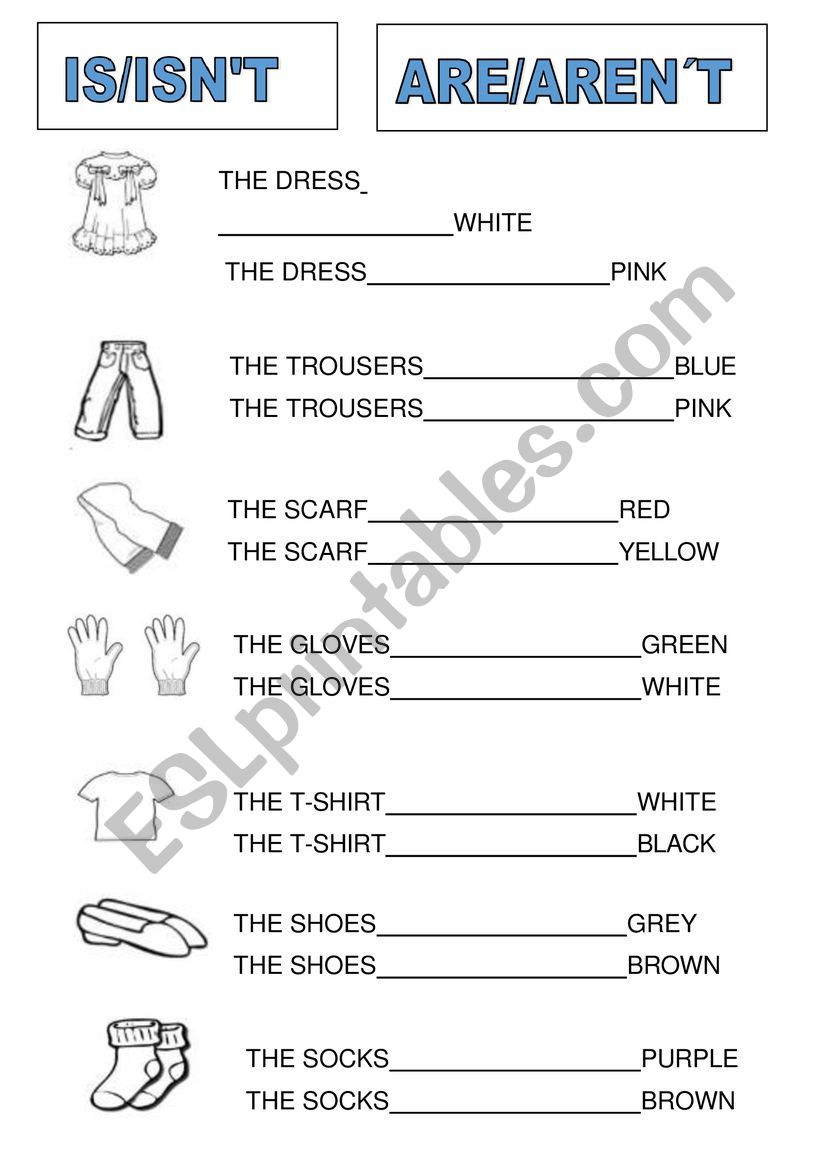 WHAT ARE THESE CLOTHES? worksheet